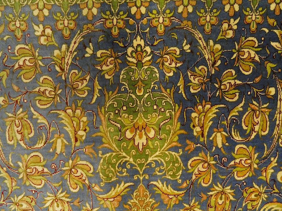 PERSIAN QUM SILK MASTERPIECE CARPET/RUG SIGNED NAZARI