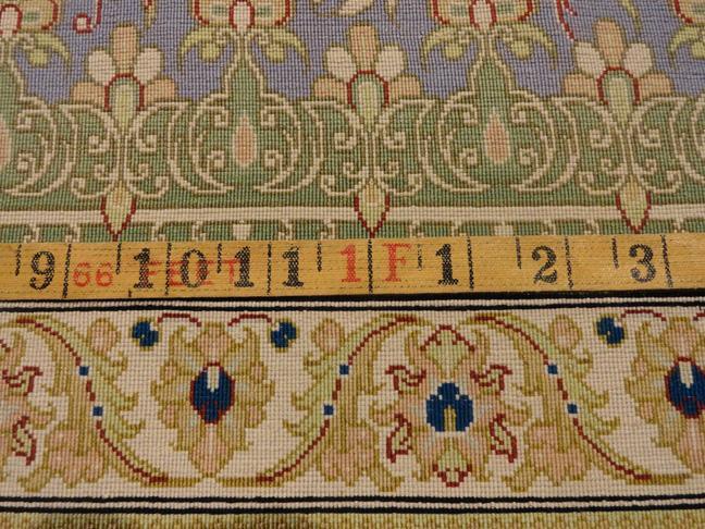 PERSIAN QUM SILK MASTERPIECE CARPET/RUG SIGNED NAZARI