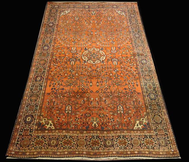 PERSIAN SAROUK FARAHAN ANTIQUE SMALL CARPET/RUG