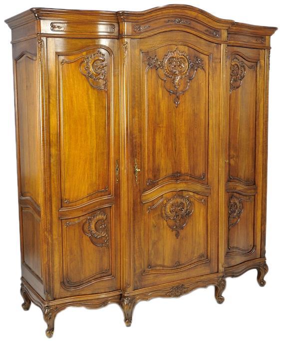 LARGE FRENCH LOUIS XV ARMOIRE WALNUT
