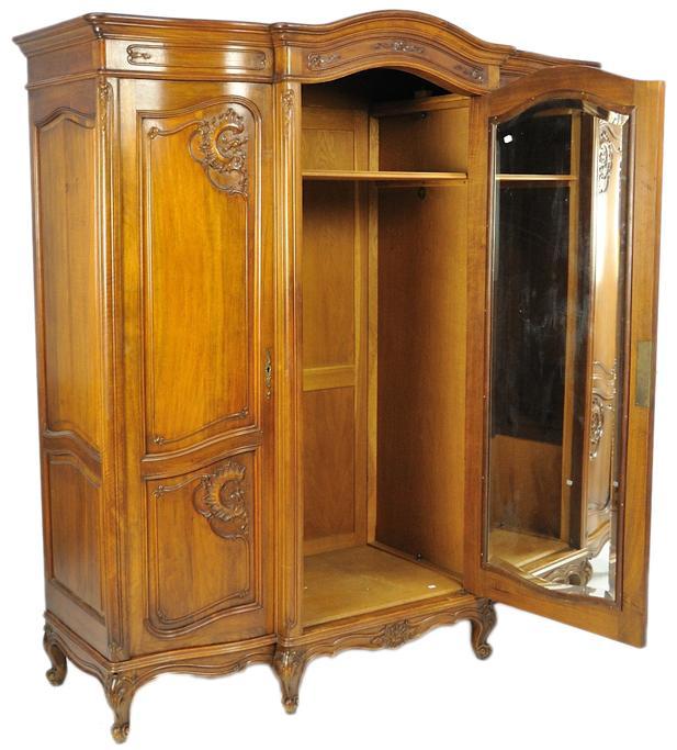 LARGE FRENCH LOUIS XV ARMOIRE WALNUT