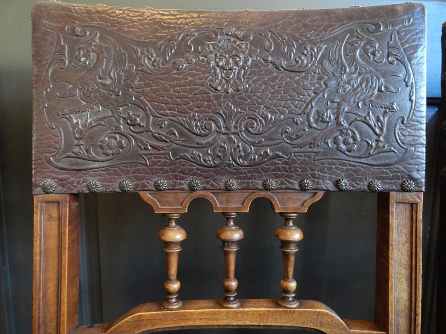 SIX FRENCH CHAIRS LEATHER