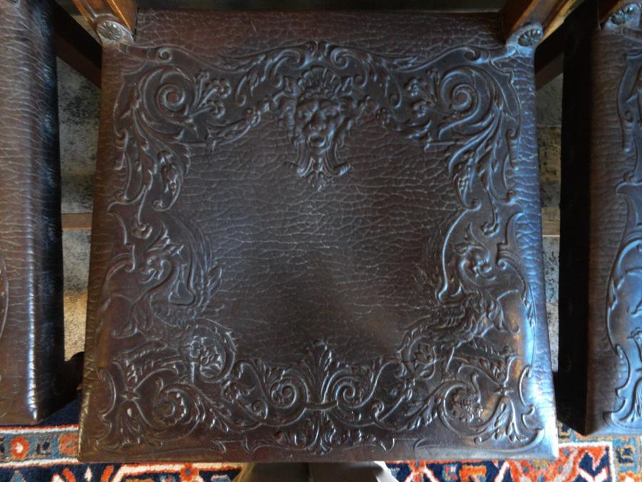 SIX FRENCH CHAIRS LEATHER