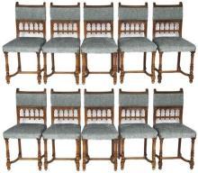 TEN CHAIRS FRENCH BRITTANY CHENILLE