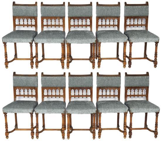 TEN CHAIRS FRENCH BRITTANY CHENILLE