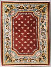 CHINESE ART DECO Ca. 1940's FLORAL CARPET/RUG 11'3