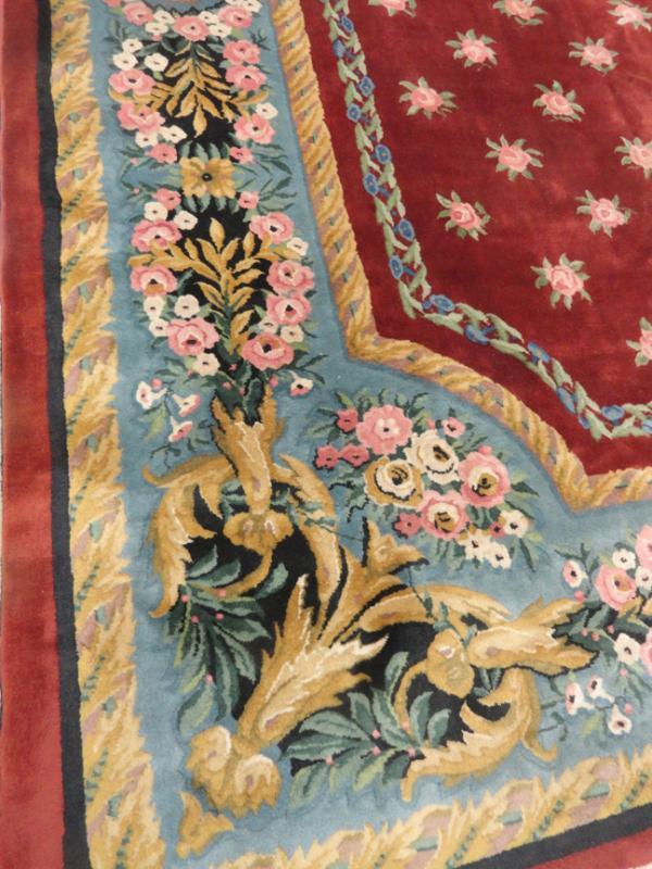 CHINESE ART DECO Ca. 1940's FLORAL CARPET/RUG 11'3