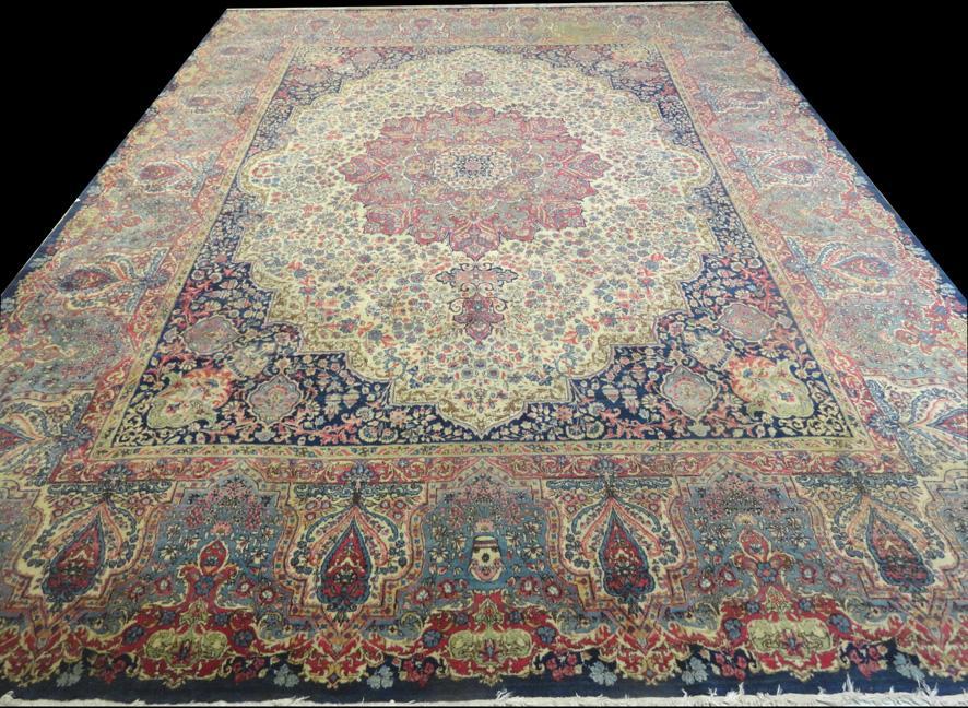 PERSIAN ANTIQUE KERMAN CARPET/RUG 14' x 11'