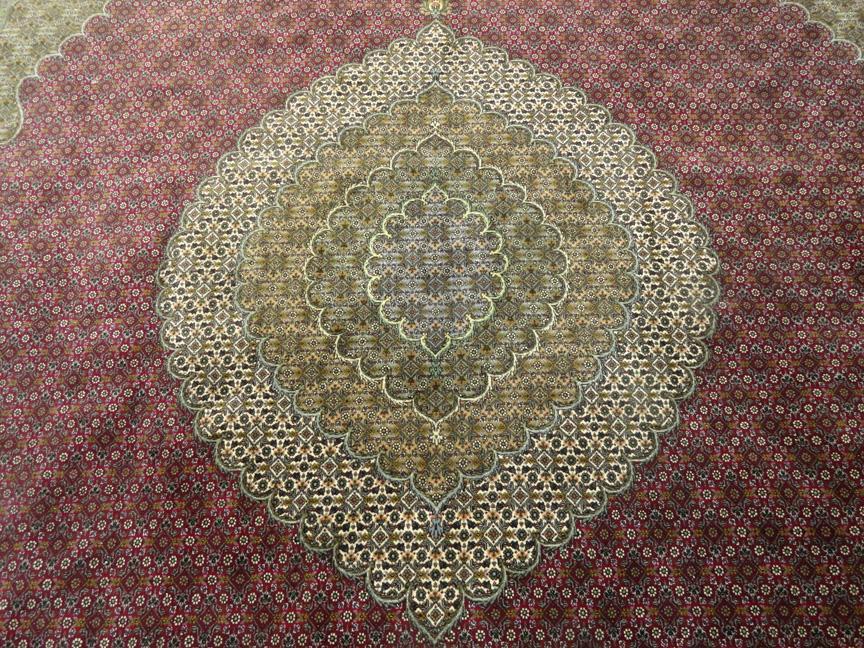 PERSIAN TABRIZ MAHI SILK AND WOOL CARPET/RUG 13'2