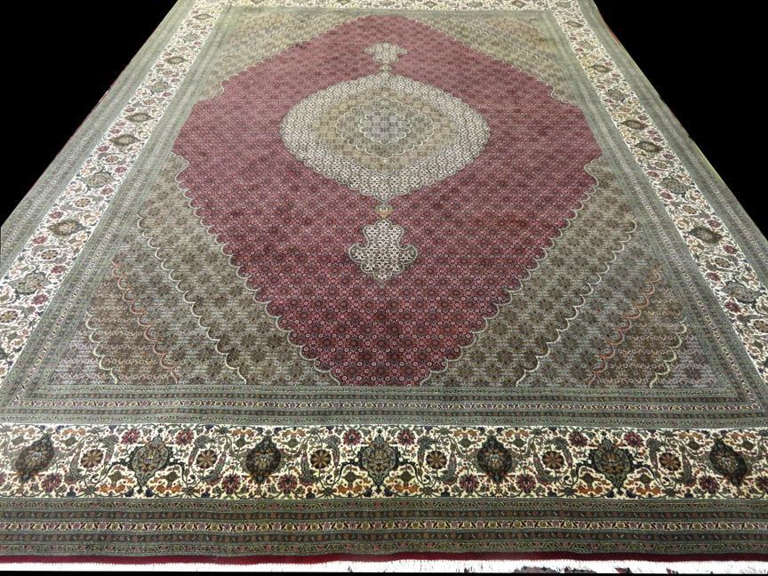 PERSIAN TABRIZ MAHI SILK AND WOOL CARPET/RUG 13'2