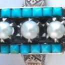 Antique 1800s Victorian Persian / turquoise and pearl ring