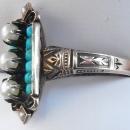 Antique 1800s Victorian Persian / turquoise and pearl ring