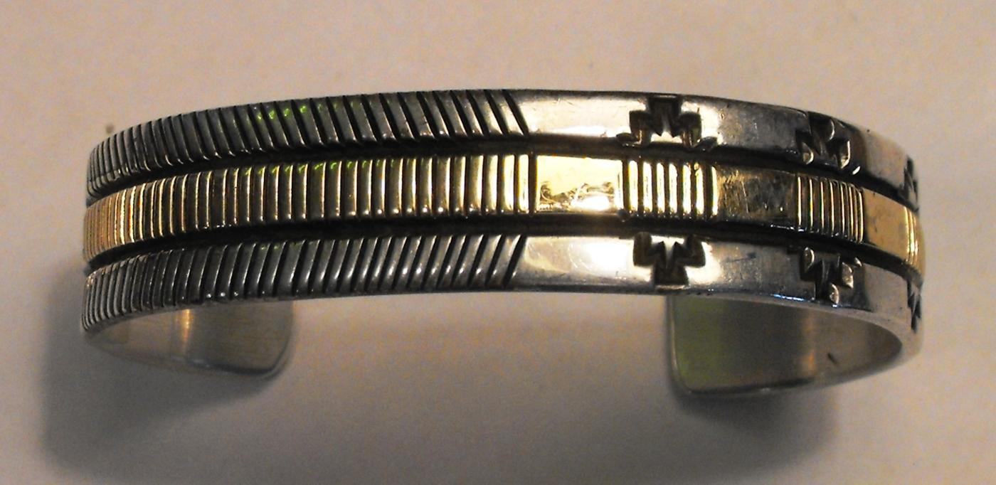 Bruce Morgan - Navajo Sterling Silver 14K Gold Bracelet
