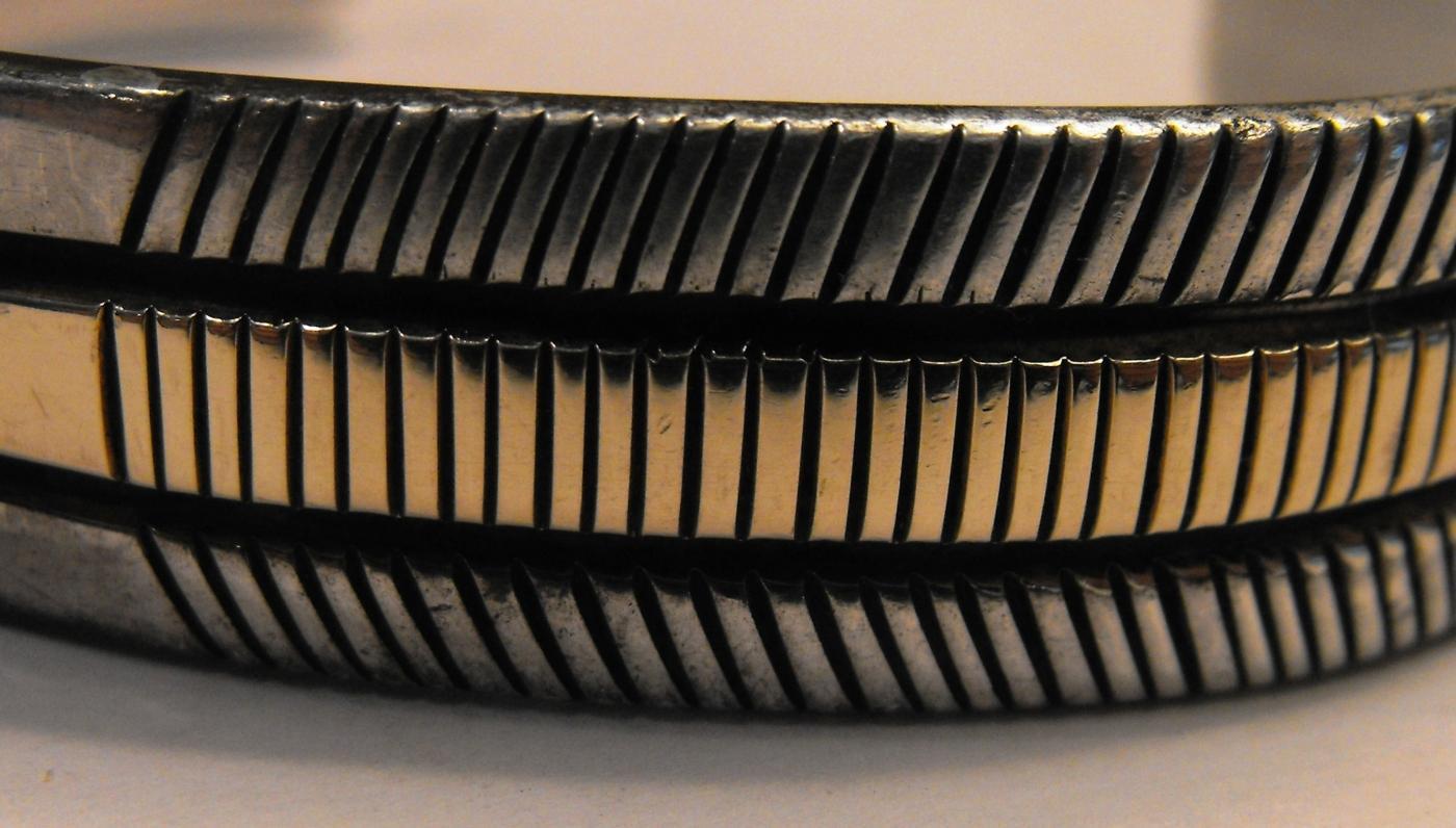 Bruce Morgan - Navajo Sterling Silver 14K Gold Bracelet