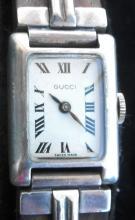 Vintage Mid-Century Modern Gucci Sterling & Wood Watch