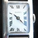 Vintage Mid-Century Modern Gucci Sterling & Wood Watch
