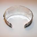 Vintage Large Sterling & Black Opal Cuff Bracelet