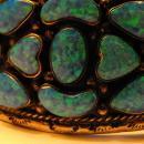 Vintage Large Sterling & Black Opal Cuff Bracelet