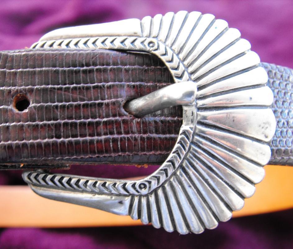 Sterling Silver RDM and belt is Saddlebags Lizzard, Size 30