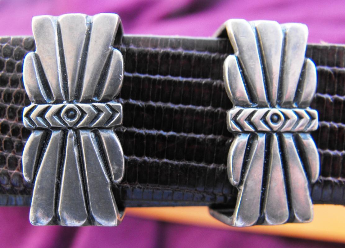 Sterling Silver RDM and belt is Saddlebags Lizzard, Size 30