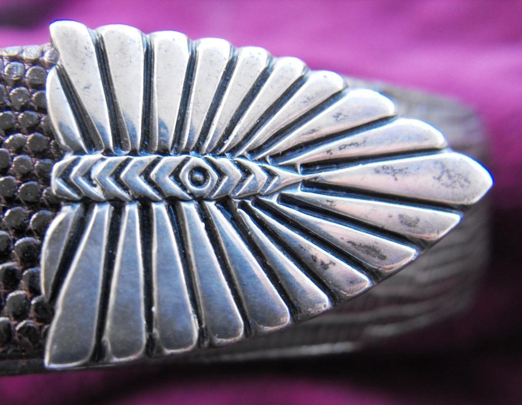 Sterling Silver RDM and belt is Saddlebags Lizzard, Size 30