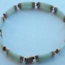 10 K YELLOW GOLD JADE TENNIS BRACELET