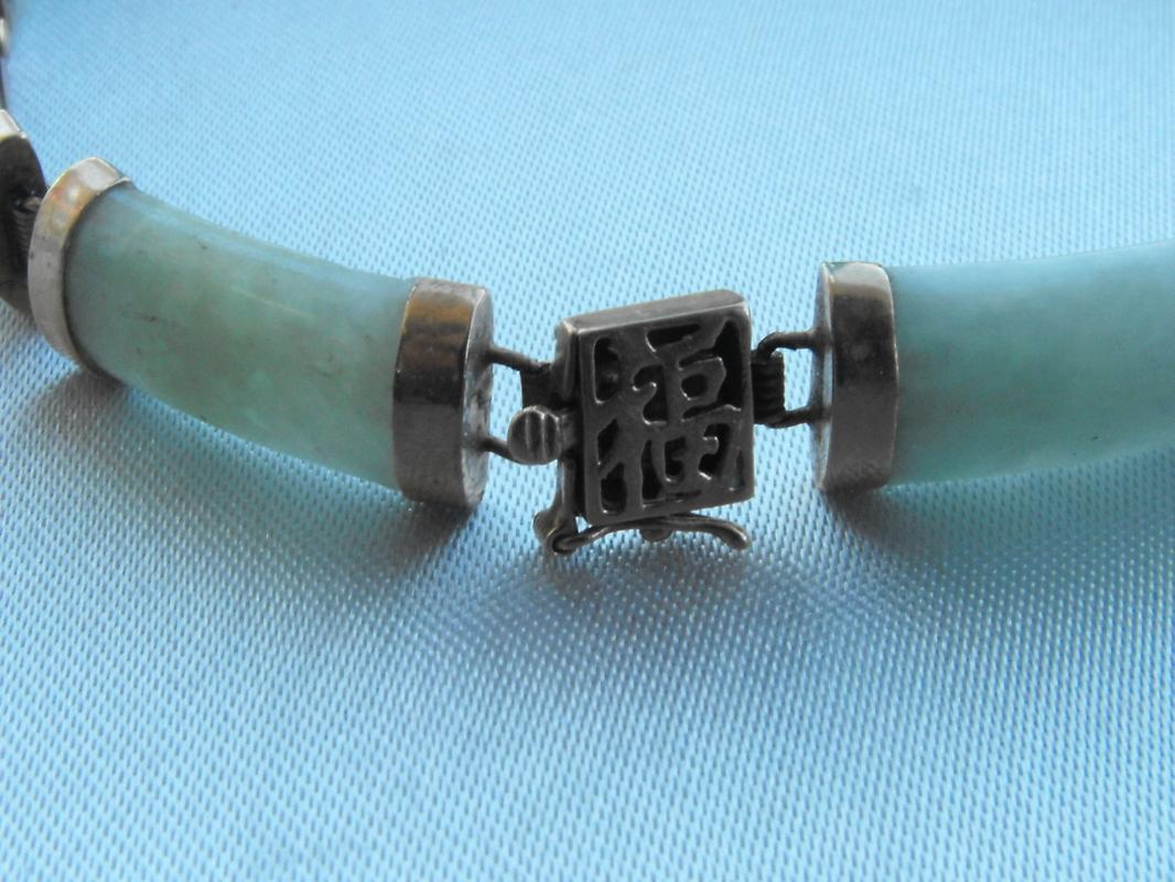 10 K YELLOW GOLD JADE TENNIS BRACELET