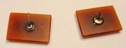 Antique Victorian Intaglio Faceted Carnelian 10k Studs