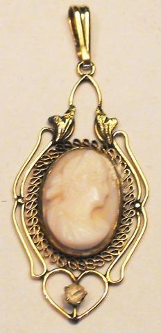 Antinque Cameo and Single Cut Diamond