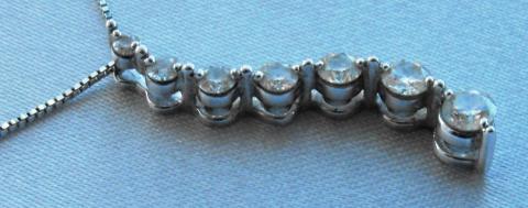 14k White Gold Journey Curve Pendant