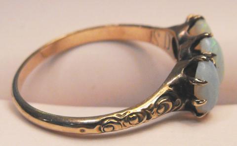 Antique Victorian 10k Rose Gold Opal Ring