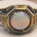 Antique 14K Rose Gold Ring with Natural Opal