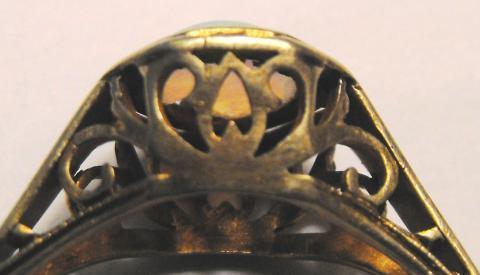 Antique 14K Rose Gold Ring with Natural Opal