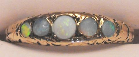 Ladies Victorian Style 10K Gold Opal Ring