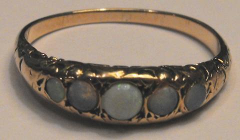 Ladies Victorian Style 10K Gold Opal Ring