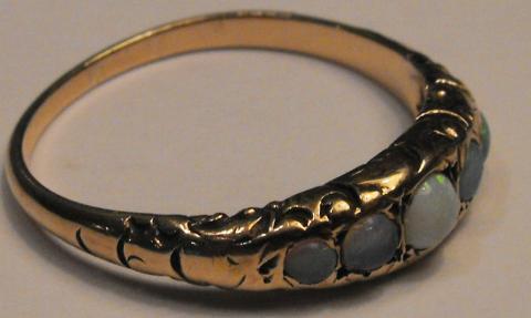 Ladies Victorian Style 10K Gold Opal Ring