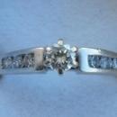 14K WHITE GOLD ENGAGEMENT RING.
