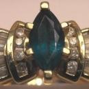 14k Yellow Gold, Diamond and Emerald Ring