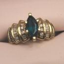 14k Yellow Gold, Diamond and Emerald Ring