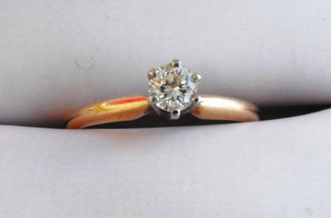 14K SOLID GOLD .2 CT SOLITAIRE ENGAGEMENT DIAMOND RING
