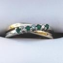DIAMOND AND EMERALD 10K GOLD RING