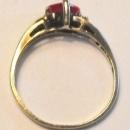 10k solid yellow gold ladies Heart cut Ruby and Diamond ring