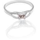 Children's Sterling Silver Bfly CZ Birthstone Ring