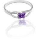 Children's Sterling Silver Bfly CZ Birthstone Ring