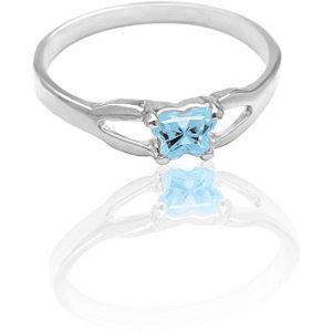 Children's Sterling Silver Bfly CZ Birthstone Ring