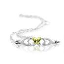 Childrens Sterling Silver Bfly CZ Birthstone Bracelet