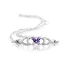 Childrens Sterling Silver Bfly CZ Birthstone Bracelet