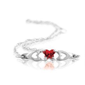Childrens Sterling Silver Bfly CZ Birthstone Bracelet