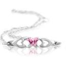 Childrens Sterling Silver Bfly CZ Birthstone Bracelet