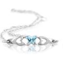 Childrens Sterling Silver Bfly CZ Birthstone Bracelet